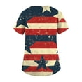thumbnail image 3 of JULMCOMO Nurse Scrubs Top for Women,2024 Spring American Flag Stars Stripes Graphic Cross V Neck Short Sleeve Medical Shirt Stretchy Work Uniform Yellow M, 3 of 4