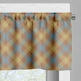 thumbnail image 3 of Ambesonne Brown Plaid Valance Pack of 2, Squares Overlapping, 54"X12", Blue Grey Pale Caramel, 3 of 5