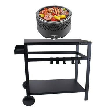 Lifespace Deluxe Patio Trolley Cart & Portable Grill Bundle: Elevate Your Outdoor Entertaining