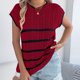 thumbnail image 2 of Blusas de Encaje de Manga Corta con Capucha de Cuello Redondo, 95% Poliéster 5% Spandex Camiseta Superior, 2 of 9