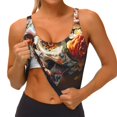 thumbnail image 3 of Fotbe Rose Floral Skull Sujetador Deportivo Largo sin Aros para Mujer con Almohadillas y Soporte Medio, Transpirable y Absorbente, Camiseta Tipo Chaleco o Tank Top-X-Large, 3 of 8