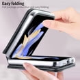 thumbnail image 4 of ELEHOLD for Samsung Galaxy Z Flip 4 Case, Luxury Soft PU Leather Credit Card Holder Hinge Protection Women Girls Shockproof Protective Case with Strap,Black, 4 of 6