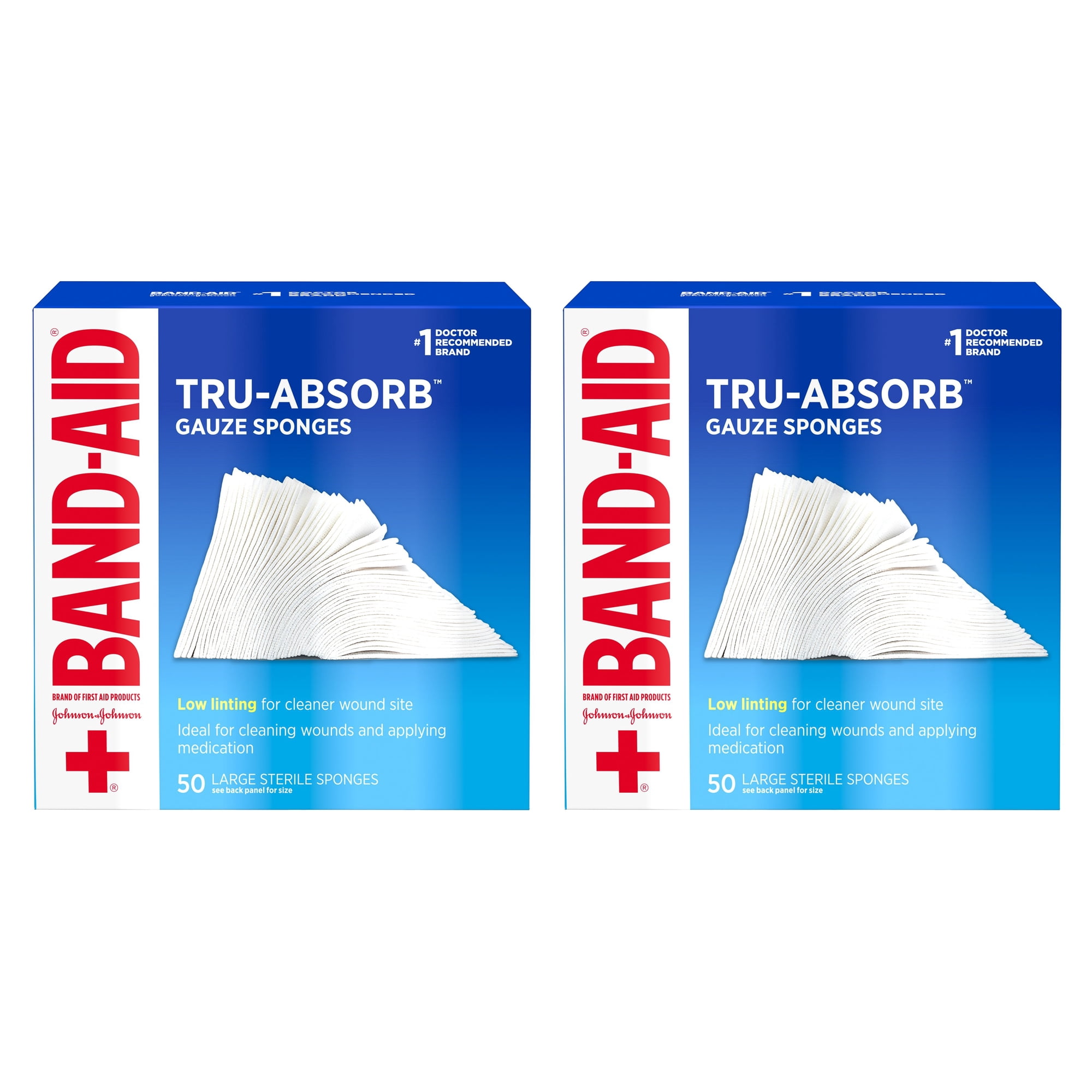 Band-Aid Brand First Aid Tru-Absorb Gauze Sponges, 4 x 4 in, 2 x 50 ct