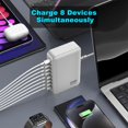 thumbnail image 3 of Cargador USB C Nongxiang, 200 W, 8 puertos, centro de carga rápida GaN, 3 of 7