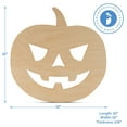 thumbnail image 4 of DIY Jack o Lantern Cutout 12-inch, 1/8 inch Thick, Pack of 1 Wooden Pumpkins to Paint for Halloween Crafts and Decor, by Woodpeckers, 4 of 5