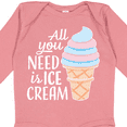 thumbnail image 4 of Inktastic All You Need is Ice Cream with Ice Cream Cone Boys or Girls Long Sleeve Baby Bodysuit, 4 of 5