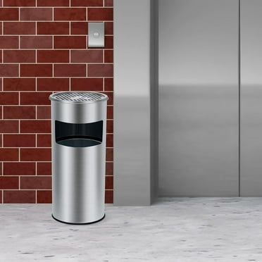STRELECT 4.5 Gallon Indoor Outdoor Trash Can, Stainless Steel Commercial Garbage Can with Removable Inner Bucket