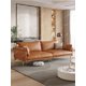 thumbnail image 3 of Leather Sofa Small Apartment Living Room Minimalist First Layer Cowhide Straight Seat Sofa Combination My Lux Decor Round, 3 of 24