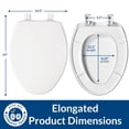 thumbnail image 3 of Asiento de inodoro Bemis 7300SLEC alargado con cierre lento, color blanco, 3 of 7