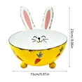 thumbnail image 3 of hulanddfd 2 Pack Easter Bunny Candy Bowl, 9x6in Cute Rabbits Candy Dishes Easter Metal Dinnerware Decor for Party Home Decor(Yellow), 3 of 6