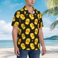 thumbnail image 3 of Daiia cute duck Print Hawaiian Shirt for Men Gentle Cotton Regular Short Sleeve Casual,Large, 3 of 7
