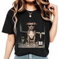 thumbnail image 2 of Vintage Pitbull Drinking Champagne Comfort Graphic Casual T-Shirt for Men and Women, 2 of 6