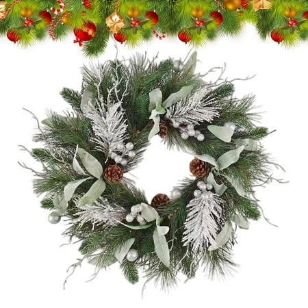 Winter Christmas Wreath Realistic Holiday Ornament With Accents Artificial Door Wreath Decorative Garland With Warm Seasonal Appeal Christmas Decoration For Home Porch Entryway Winter Christmas Wreath Realistic Holiday Ornament With Accents Artificial Door Wreath Decorative Garland With Warm Seasonal Appeal Christmas Decoration For Home Porch Entryway