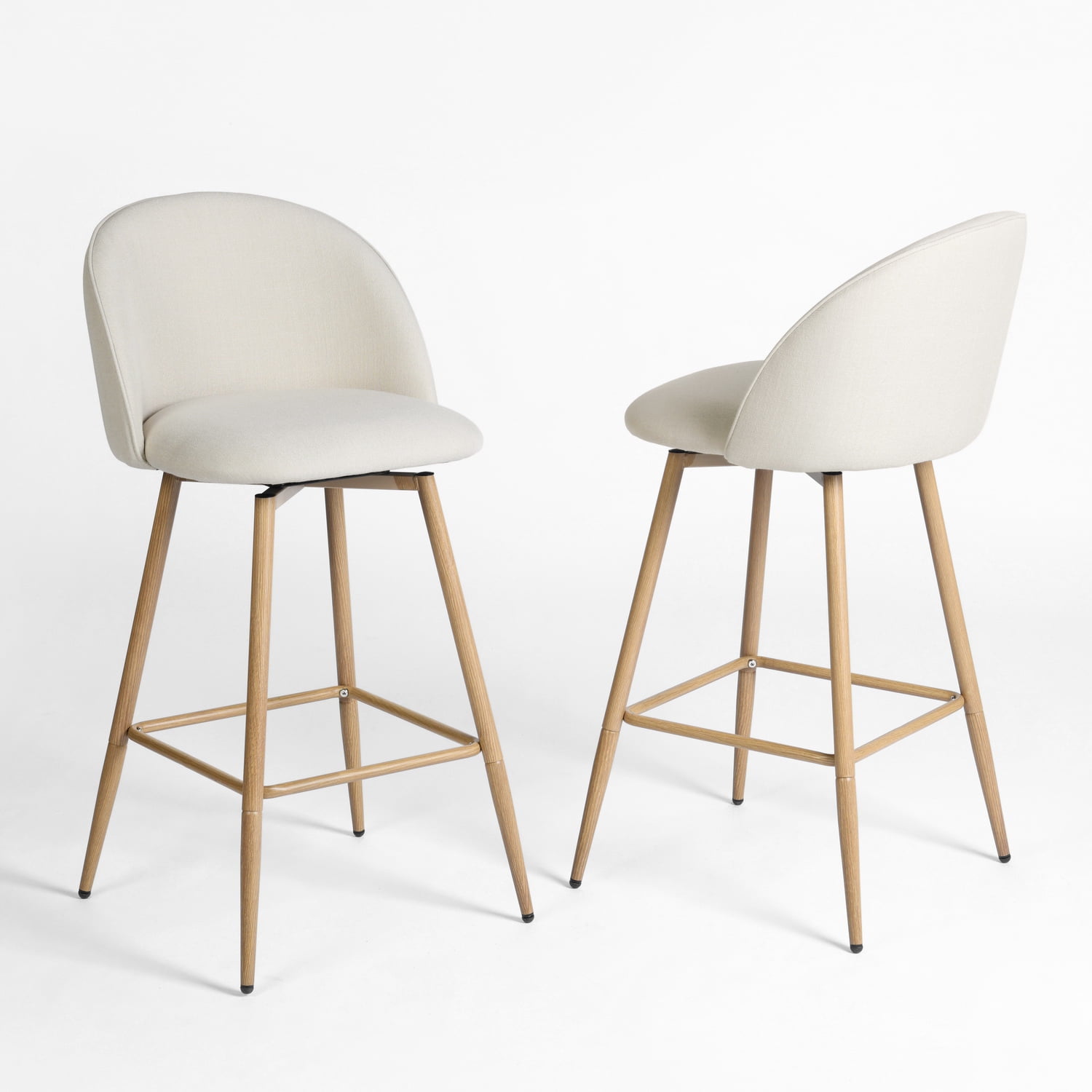 Homy Casa 2-Pack Swivel Patio Bar Stools, 26" Outdoor Bar Chairs for Backyard, Balcony, Bistro