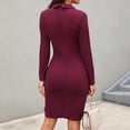 thumbnail image 5 of CAIXIA Women's Wrap Fitted Midi Dress Elegant 2 Piece Outfits for Women Solid Blazer Jacket Skirts Sets Two Piece Business Formal Suit Sets,Wine, 5 of 5
