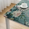 thumbnail image 4 of HAOXIT  Table Cloths Premium  Decorative Square Tablecloth Table Cloth Washable Dining, Kitchen - Peacock Utopia - Pastel Turquoise 46*46, 4 of 7