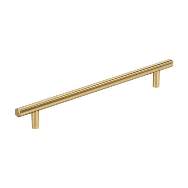 Paquete de 4 tiradores de gabinete de latón cepillado Manijas de cajón doradas Herrajes para gabinetes de cocina de oro cepillado Longitud total 220 mm