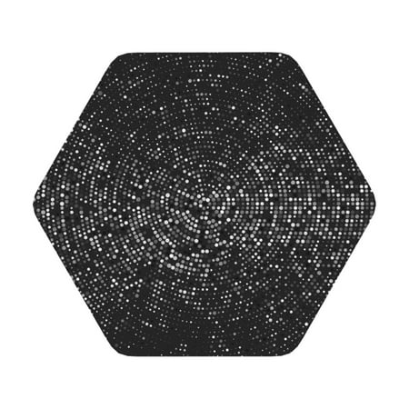 

Pofeuu Black And White Dotted Print Leather Coasters Set of 6 Round Cups Mugs Mat Pad for Home Kitchen Heat Resistant Drink Coasters Hexagon