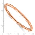 thumbnail image 3 of Diamond2Deal 14K Rose Gold Polished 4mm Hinged Bangle Bracelet for Women, 3 of 4