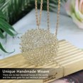 thumbnail image 3 of Niumike Long Necklace for Women Handmade Long Statement Beaded Crystal Large Disc Circle Pendant Gold Plated Sweater Chain Boho Necklaces, 3 of 6
