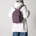 thumbnail image 5 of Canvas Square Backpack, Mini Casual Backpack, Solid Color Schoolbag for College Work Travel, Purple, 5 of 10