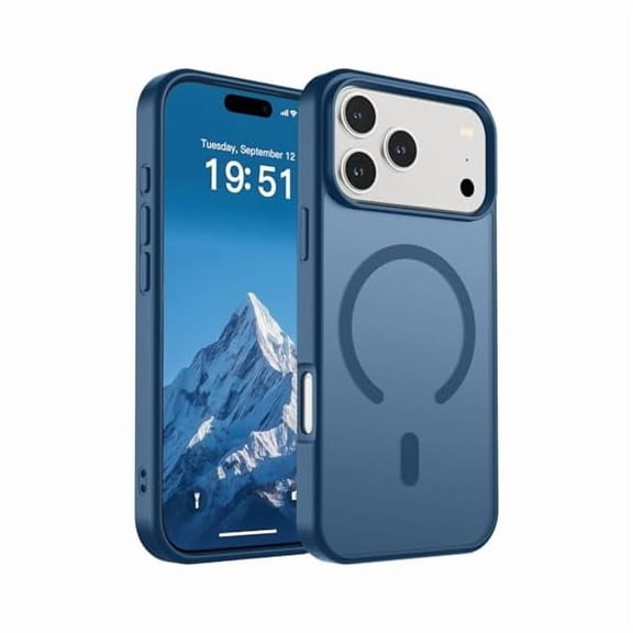 ZHU997 Magnetic for iPhone 17 Pro Max Case (Compatible with MagSafe)(Military Grade Drop Protection) Translucent Matte Shockproof with Anti-Fingerprint Phone Cover 2025,Deep Blue