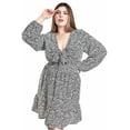 thumbnail image 4 of Vestido escote con moño Roman Fashion /Tallas Extras, 4318 (Negro hojas) negro 40, 4 of 5