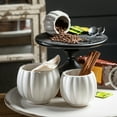 thumbnail image 3 of Sullivans White Ribbed Ceramic Planter Set of 3, 5.25"H, 5"H & 3.5"H White, 3 of 6