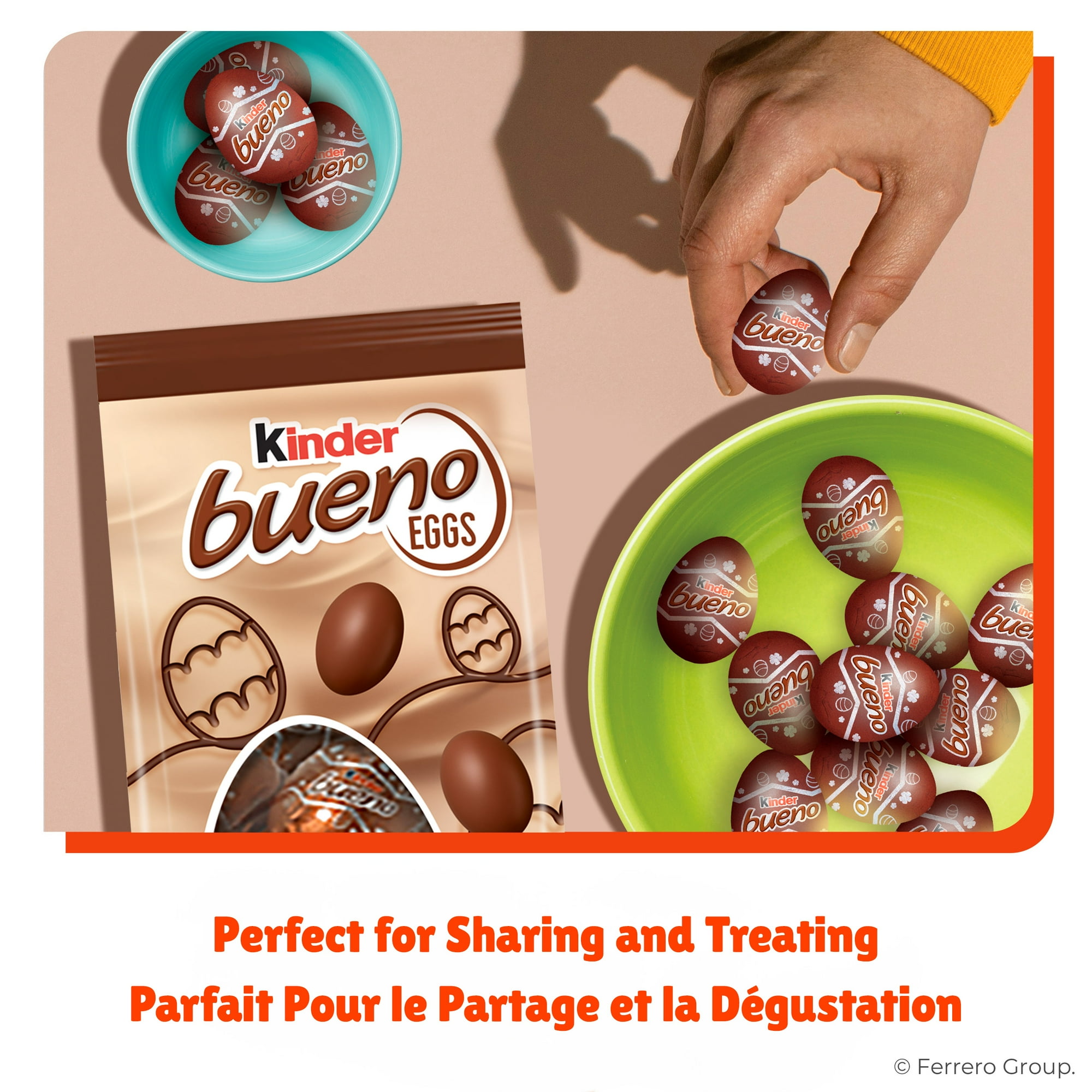 Kinder Bueno Eggs, Crispy Milk Chocolate Covered Mini Egg with a
