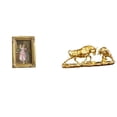 thumbnail image 1 of Marco de fotos de resina, soporte para colgar tarjetas, flor decorativa, figura de pelea de toros y , adornos, estatua con detalles grabados., 1 of 8