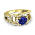 thumbnail image 3 of 2.50 Ct Beautiful Round Cut Natural Diamond & Blue Sapphire Gemstone Bridal Ring for Women Solid 18K Yellow Gold Size 8 by Diamond-Capitals, 3 of 8