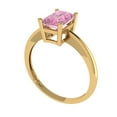 thumbnail image 2 of 1 ct Radiant Cut Simulated Pink Diamond Solitaire Engagement Ring for Women in 18K Yellow Gold, 2 of 5