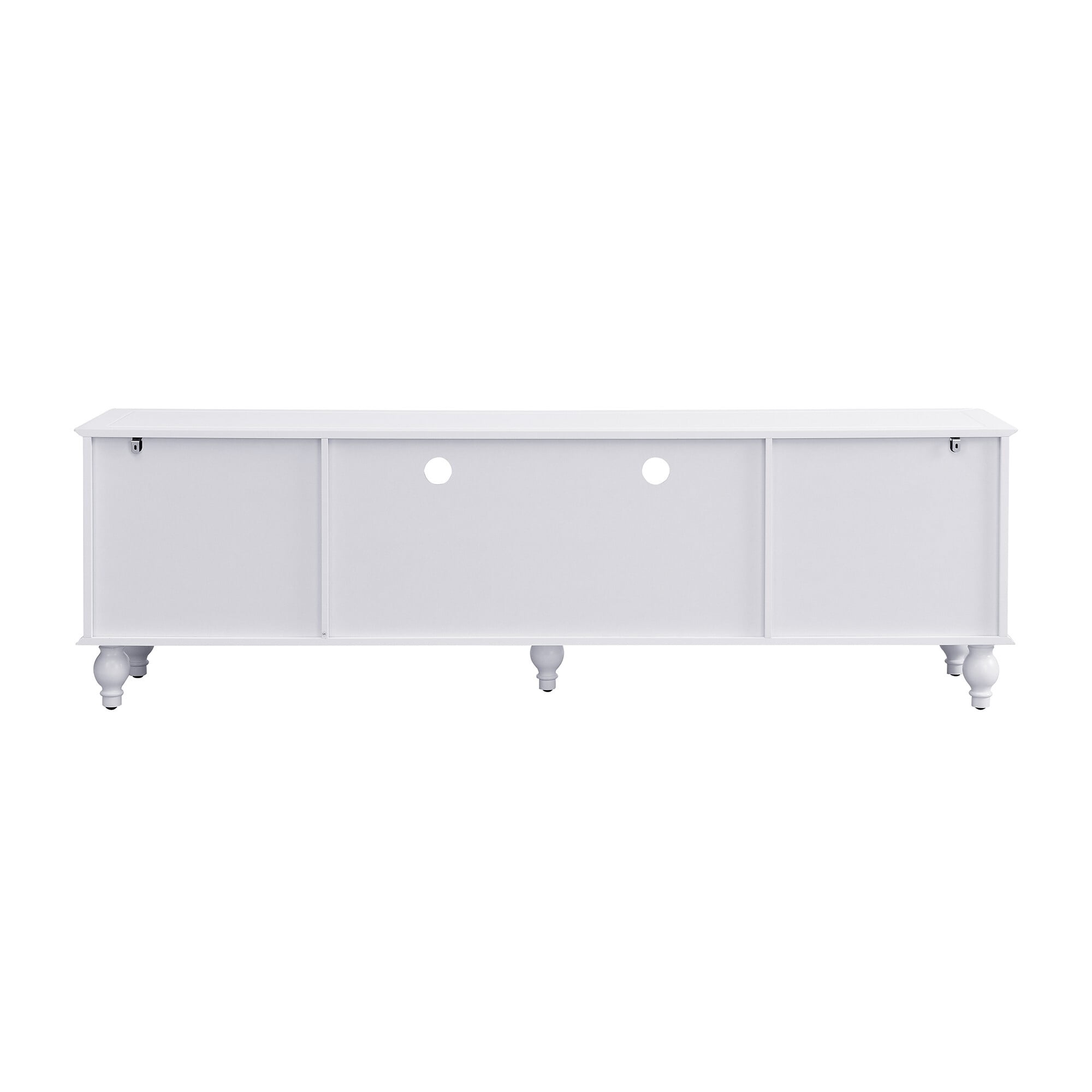 AENKYO Modern Minimalist TV Stand with Storage Cabinets & Drawers, Entertainment Console for TVs up to 75", White