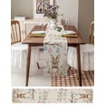 thumbnail image 4 of Table Runner 90 Inches Long for Kitchen Dining, Bunny Easter Dresser Scarf Farmhouse, Dining Table Decorations for Wedding/Parties, Colorful Eggs Spring Floral Rustic 13 x 90 In, 4 of 9