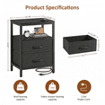thumbnail image 3 of LIFERECORD Night Stand with 2 Fabric Drawers, Nightstand with Charging Station, End Tables with Storage Shelf for Small Spaces, Bedside Table Side Tables for Bedroom, Black, 3 of 6