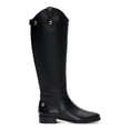 thumbnail image 2 of INC Womens Black Pull Tabs Goring Snap Details Asymmetrical Cushioned Aleah Round Toe Stacked Heel Zip-Up Leather Riding Boot 8.5 M, 2 of 2