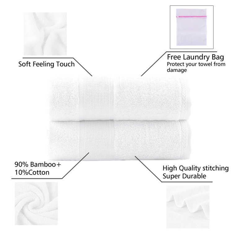 Jml Bamboo Bath Towels 2 Piece Luxury Bath Towel Set for Bathroom