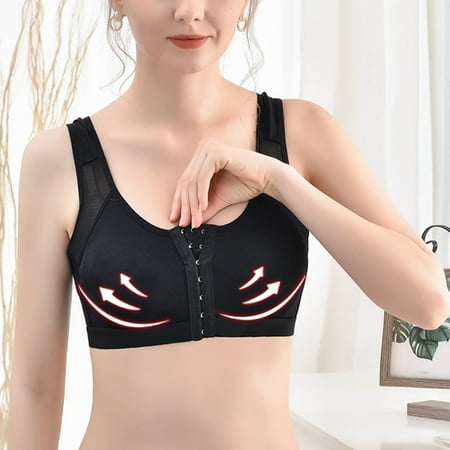 Sports Bralette for Female Clearance CALAFEBILA Balconette Bra Front Closure Padded No Underwire Halter High Intensity Extra-Elastic Lovely Young Intimates Vest Easy-on Training Everyday Pajama