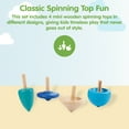thumbnail image 2 of PlanToys® Mini Wooden Spinning Tops Set | 4 Colorful Eco-Friendly Montessori Toys for Toddlers | Travel Toys for Kids | Sensory Fidget Toys for Focus & Coordination, 2 of 8