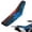 Blue Fire Print, variant on KUIFORTI Camouflage Blue Dirt Bike Seat Cover Motorcycle Cushion Cover for CRF YZF WR KXF SXF EXC TC FC125 150 200 Dustproof PU Leather Seat Covers