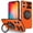 Orange, variant on Dteck Magnetic Phone Case For iPhone 17 with Metal Ring Stand, Heavy Duty Shockproof Silicone PC Protective Cover Compatible with MagSafe Charging, Black