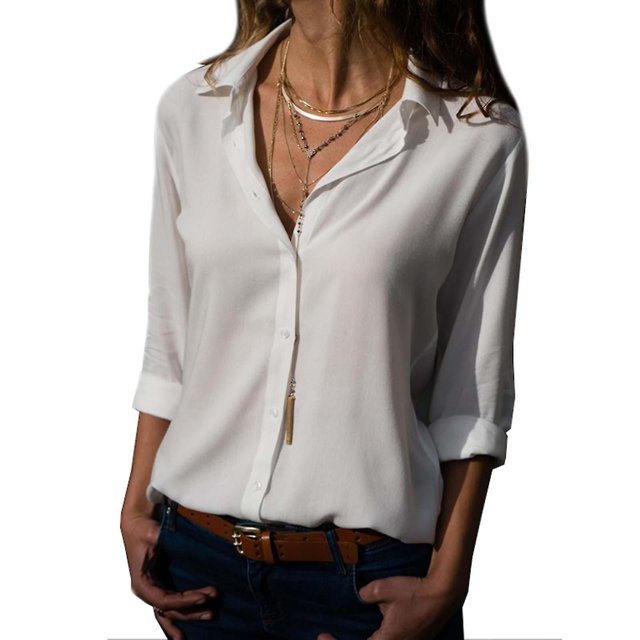 Women Button Tops Casual Blouse Shirt
