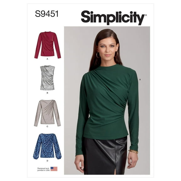Simplicity Misses Knit Tops-6-8-10-12-14