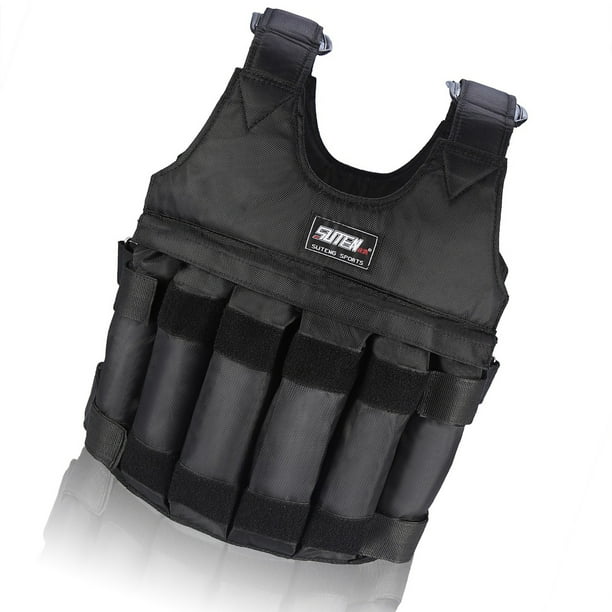 Chaleco Con Peso Chaleco Con Peso Ajustable Entrenamiento De Fuerza Chaleco Con Peso Entrenamiento Resistente Chaleco Con Peso Ejercicio Entrenamiento Fitness 50 KG Carga Máxima ANGGREK Resistant Training Weighted Vest