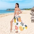 thumbnail image 6 of FORMRS Womens Beach Sarong Semi-Sheer Bikini Wrap Skirt Swimsuit Cover-ups, Orange Slices, 6 of 7