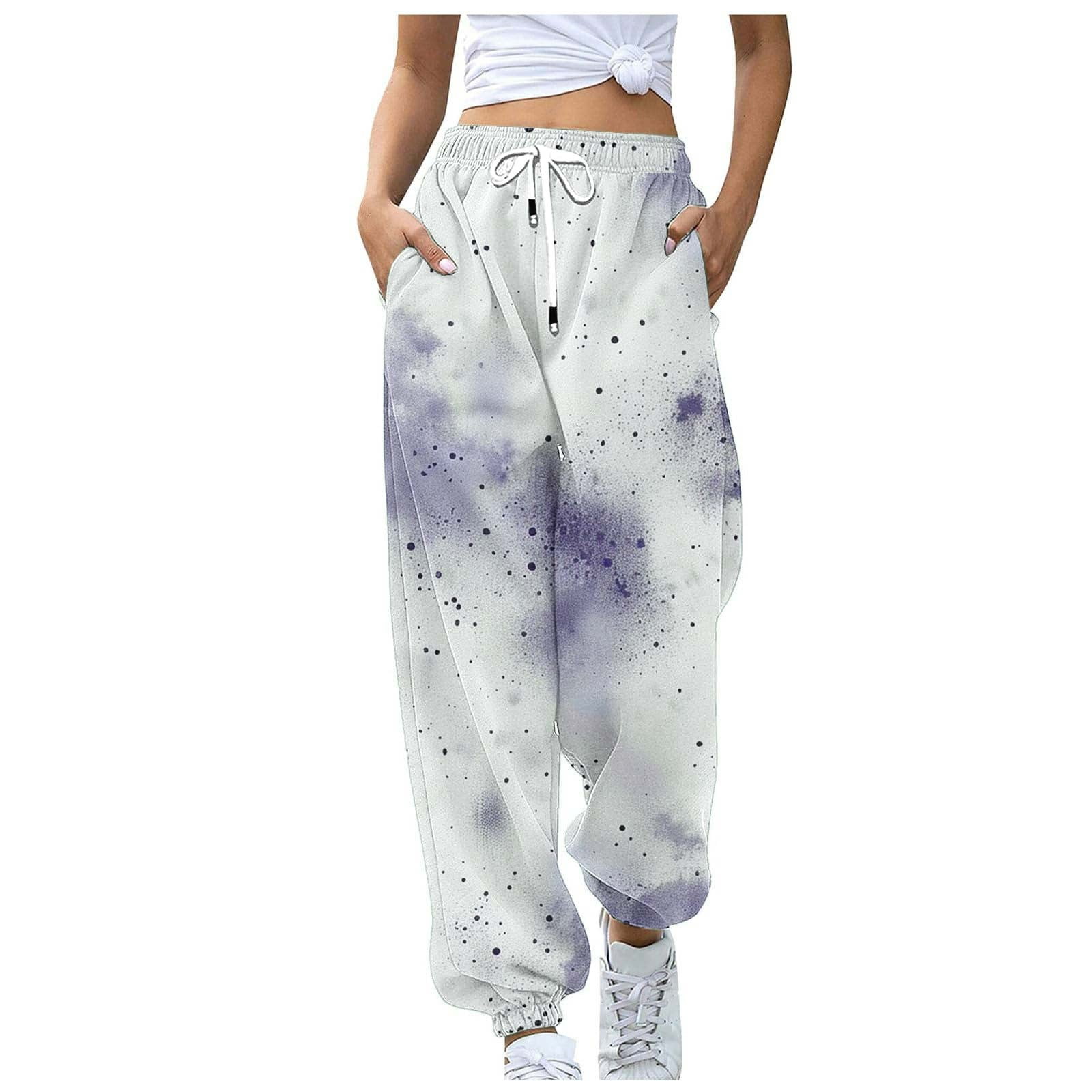 Pantalon de survêtement ample pour femme avec cordon de serrage, taille haute, décontracté, avec poches, 01 Vert kaki, Petit