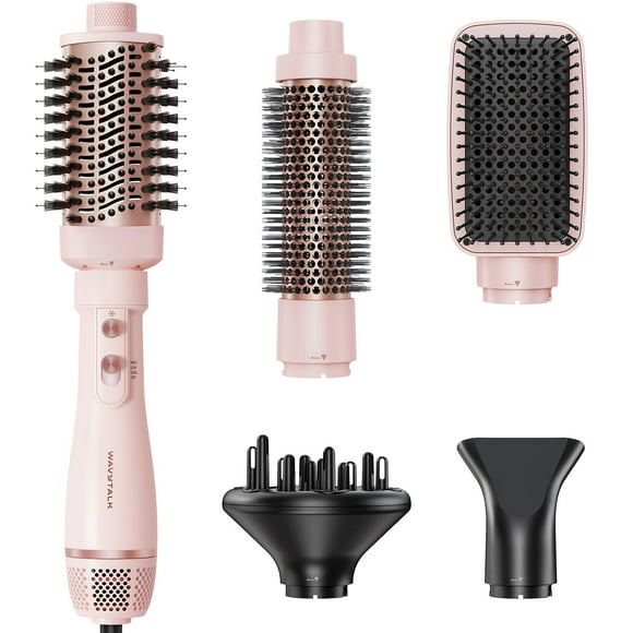 Wavytalk Hair Dryer Brush Set, 5-in-1 Blow Dryer Brush with Oval Blowout Brush, Blowout Thermal Brush, Paddle Brush, Concentrator and Diffuser for Fa