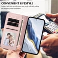 thumbnail image 3 of Wallet Leather Case For Samsung Galaxy S26 Ultra 5G 6.9",with Card Holder,wristband, Shockproof Kickstand Embossed Love Cat Phone Case,Pink,For Galaxy S26 Ultra 5G, 3 of 8