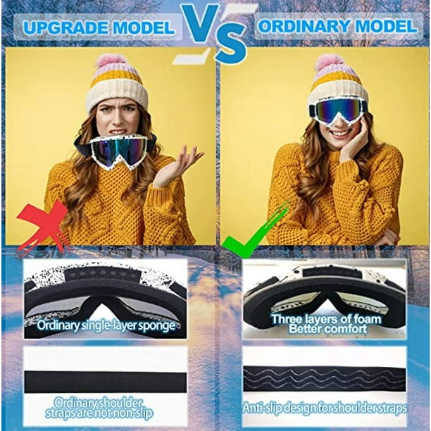 Gafas de moto cross gafas de esqui para hombre y mujer anti UV a prueba de viento a prueba de polvo antiaranazos gafas de moto cross banda elastica ajustable para deportes activos al