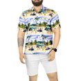 thumbnail image 5 of LA LEELA Men's Hawaiian Shirts Short Sleeve Button Down Shirt Mens Casual Shirts Holiday Tropical Beach Summer Party Shirts for Men Funny M Hula Party, Blue, 5 of 7